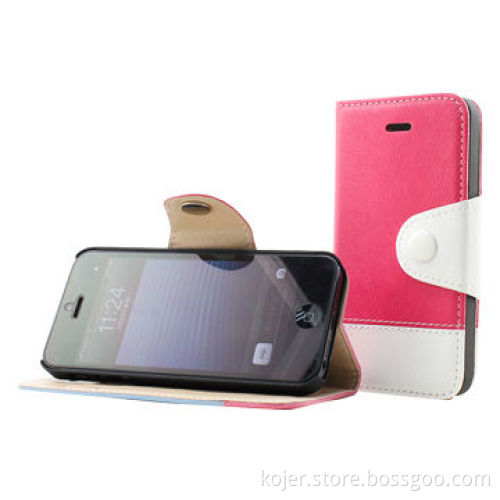 Leather Flip Mobile Phone Cases for iPhone 5S, with Magnetic Flap on Top, OEM Orders Welcomed